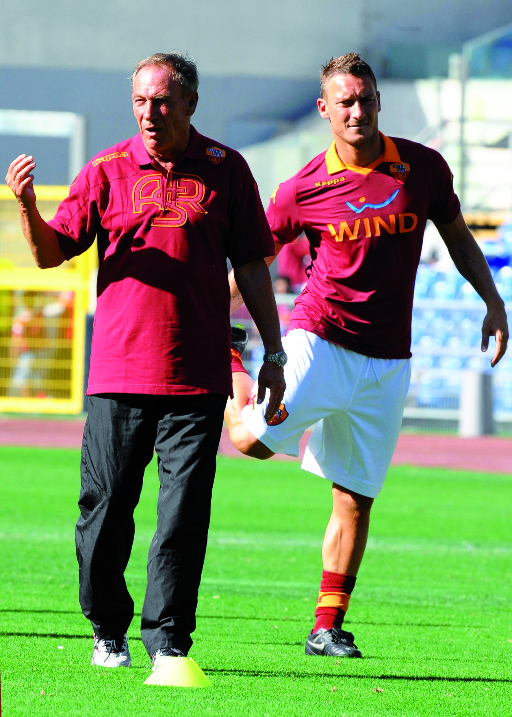 Totti e Zeman nel 2012 (Ansa)